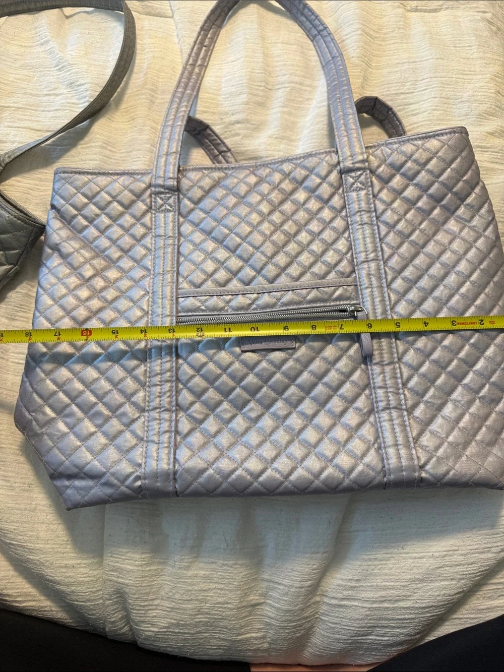 Vera Bradley Quilted Metallic Silver/purplish Tote